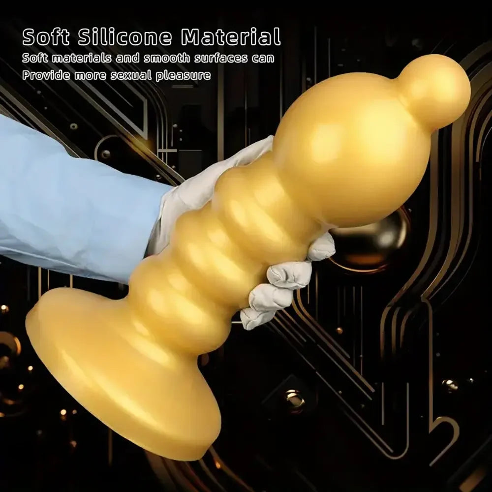 12.6in Huge Anal Beads Liquid Silicone Butt Plug Prostate Anal Dildo