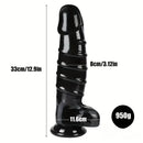 12.9in Realistic Spiral Big Women Dildo For Hands-Free G Spot Play