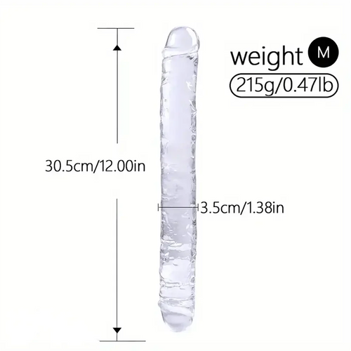 12in 13.58in 14.57in 17.13in Double-Ended Long Realistic Flexible Clear Dildo