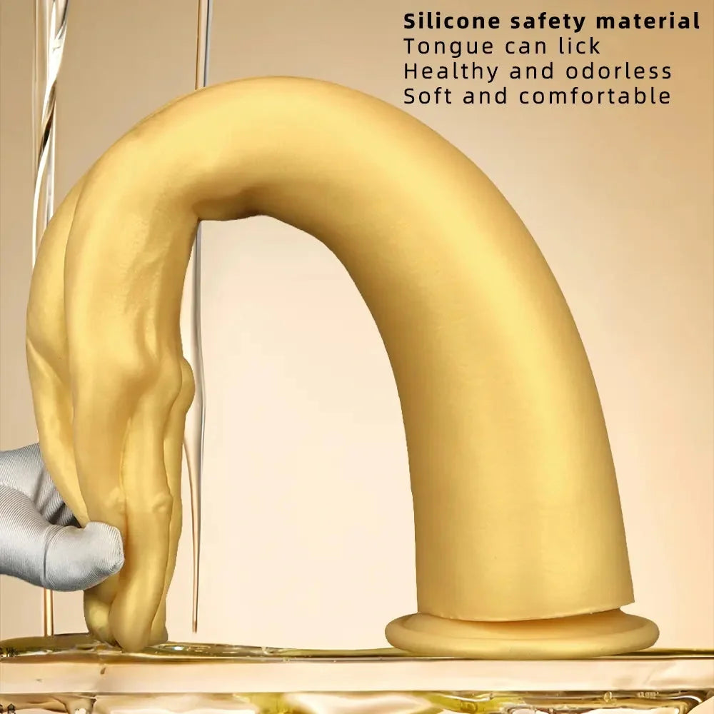 12in 14.17in 16.73in Gold Silicone Fisting Arm Ashes Grade Anal Plug Dildo