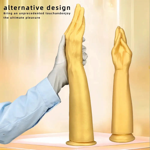 12in 14.17in 16.73in Gold Silicone Fisting Arm Ashes Grade Anal Plug Dildo