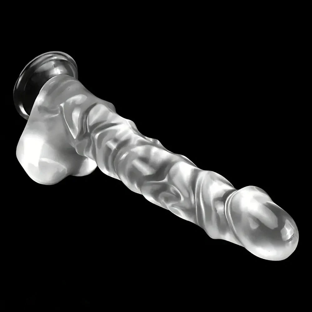 13.18in Realistic Soft Crystal Jelly Penis Trainer Transparent PVC Big Dildo