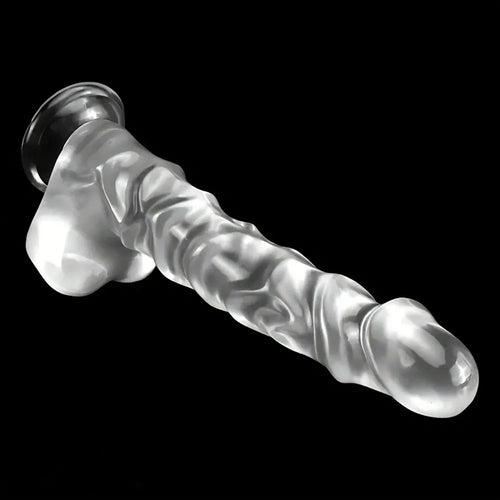 13.18in Realistic Soft Crystal Jelly Penis Trainer Transparent PVC Big Dildo