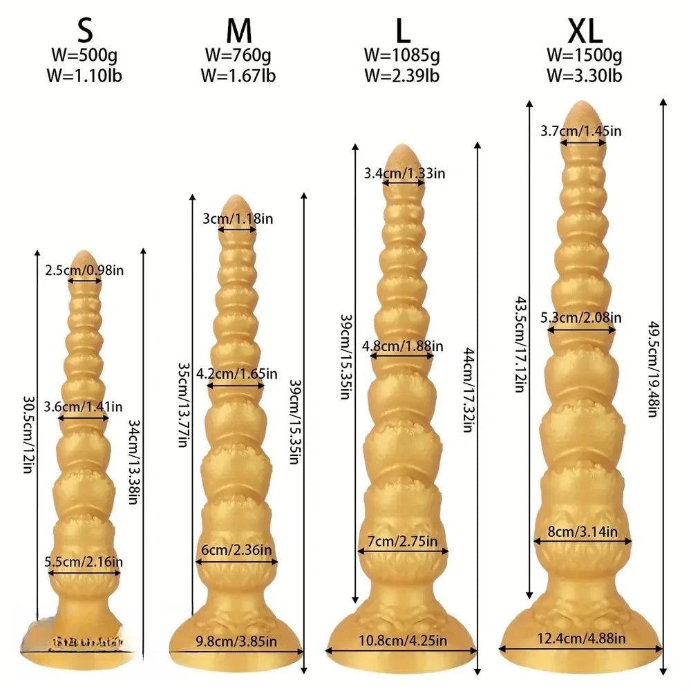 13.38in 15.35in 17.32in 19.48in Super Long Big Anal Silicone Huge Anal Dildo