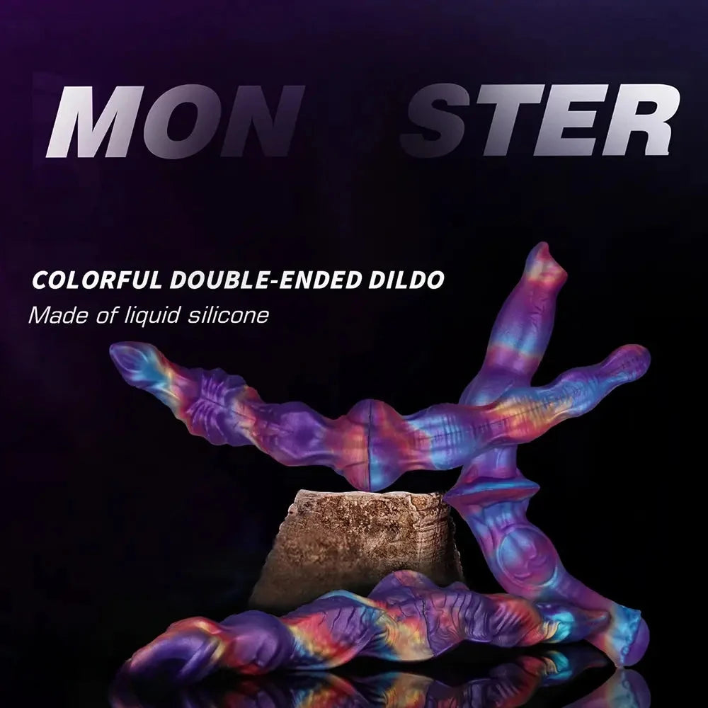 13.38in Dual Heads Knot Silicone Big Long Monster Dildo For Stimulating