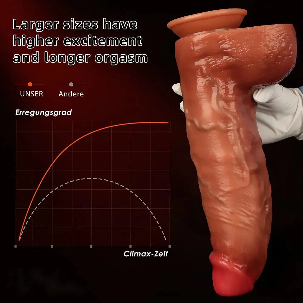 13.38in Realistic Female Silicone Huge Long Dildo With Suction Cup Base