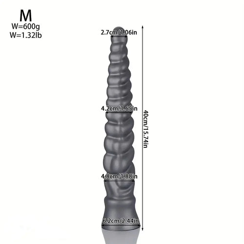 13.77in 15.74in 17.71in 19.68in Long Screw Anal Whip Huge BDSM Soft Dildo