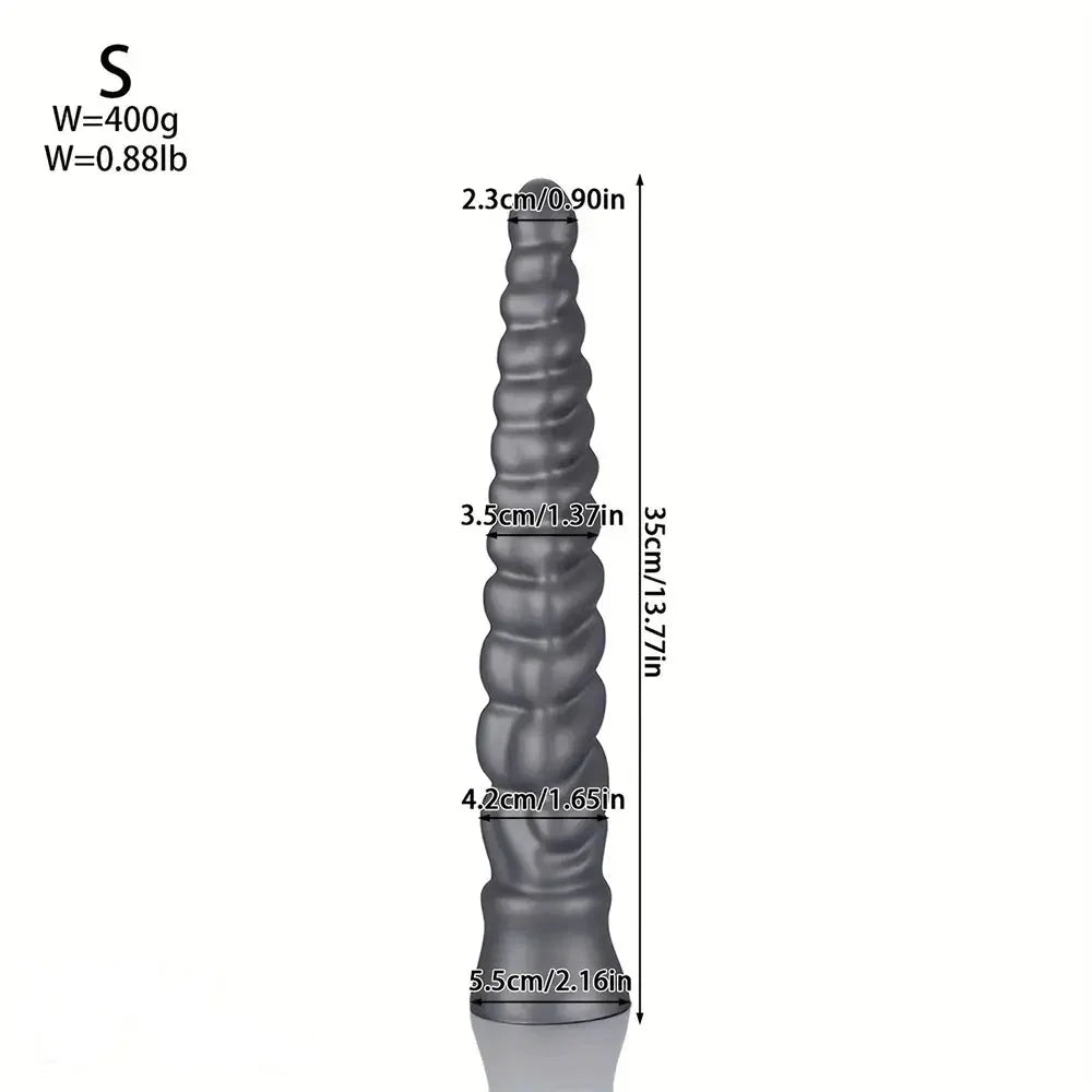 13.77in 15.74in 17.71in 19.68in Long Screw Anal Whip Huge BDSM Soft Dildo