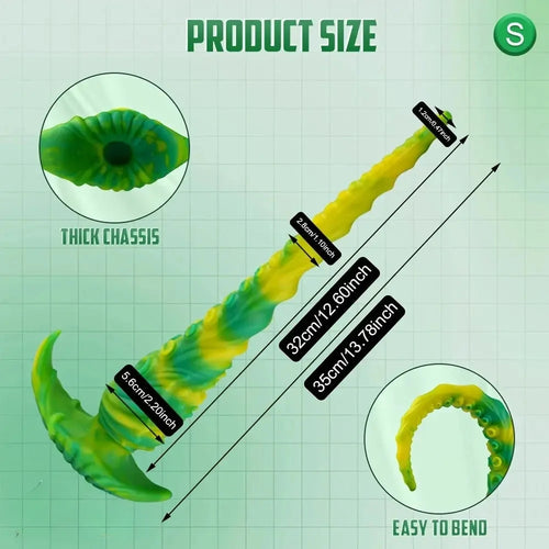 13.78in 17.72in Realistic Long Tentacle Octopus Anal Dildo For G Spot & P Spot