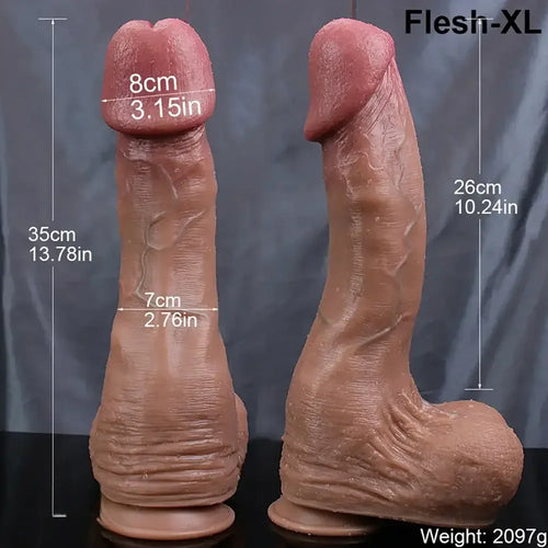 13.78in Ultra-Realistic Silicone Soft Big Huge Dildo With 3.15" Glans