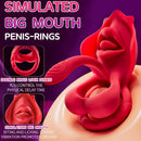 Realistic Mouth Biting Cock Ring Clitoral Stimulator For Couple Flirting