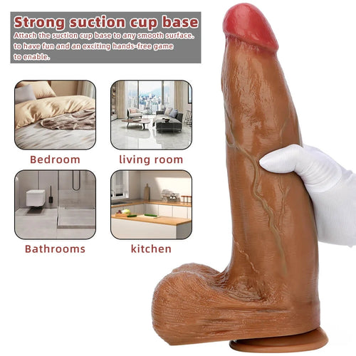 13in Huge Long Realistic Soft Silicone Cock Dildo For Women