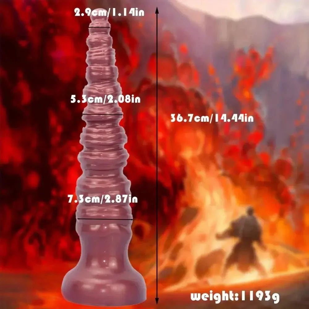 14.44in Silicone Ultra Long Threaded Deep Huge Thick Dildo For Anal Explore