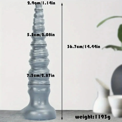 14.44in Silicone Ultra Long Threaded Deep Huge Thick Dildo For Anal Explore