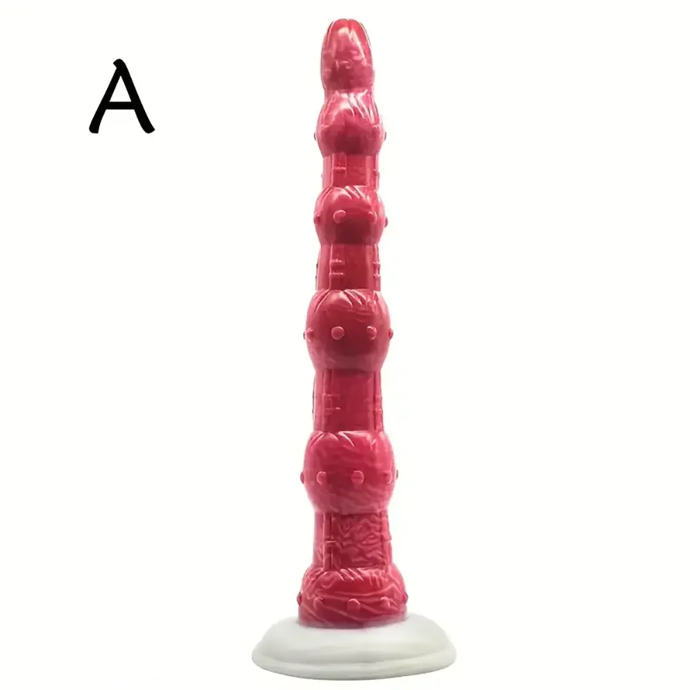 14.49in Super Long Huge Butt Plug Silicone Soft Beads Dildo For G-Spot
