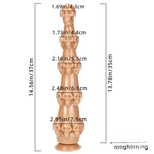 14.56in Skull Dildo Sex Toy For Men Anus Stimulation Sex Orgasm