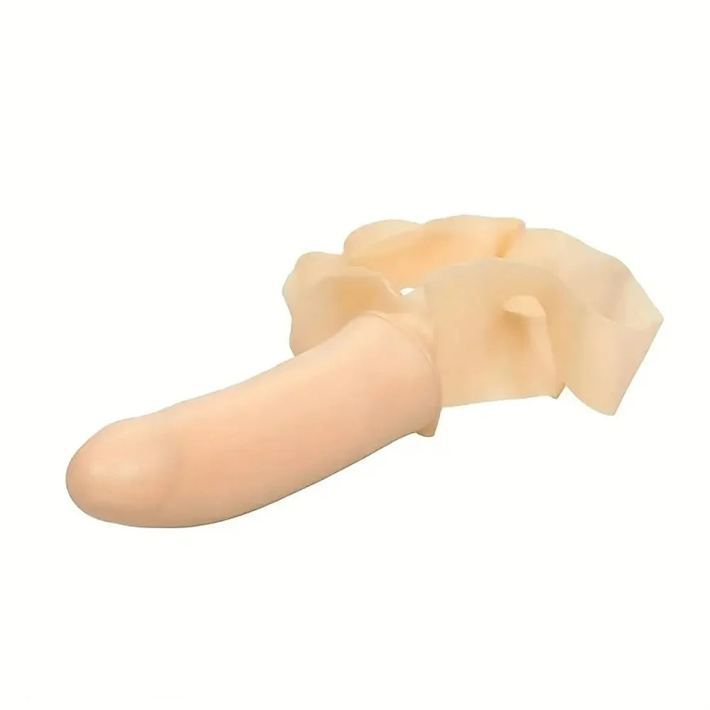 14in Realistic Strap-On Latex Face Chin Dildo For Couples Sensitive Spot