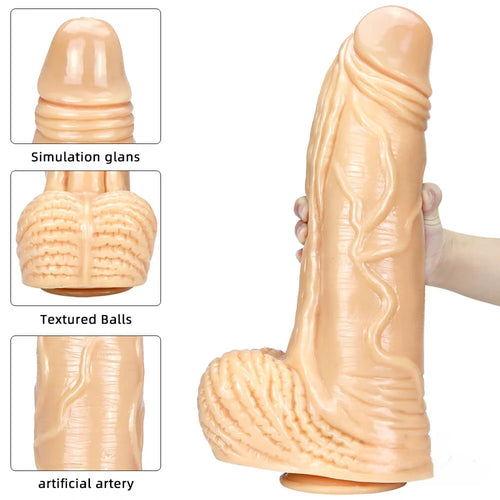 15.35in Huge Long Real Cock Dildo Realistic Texture Toy For Women