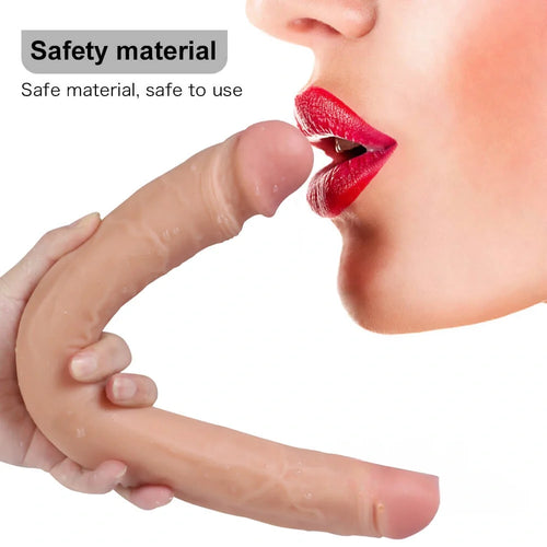 15.55" Dual Heads Real Feel Dildo Sex Toy For Women Using