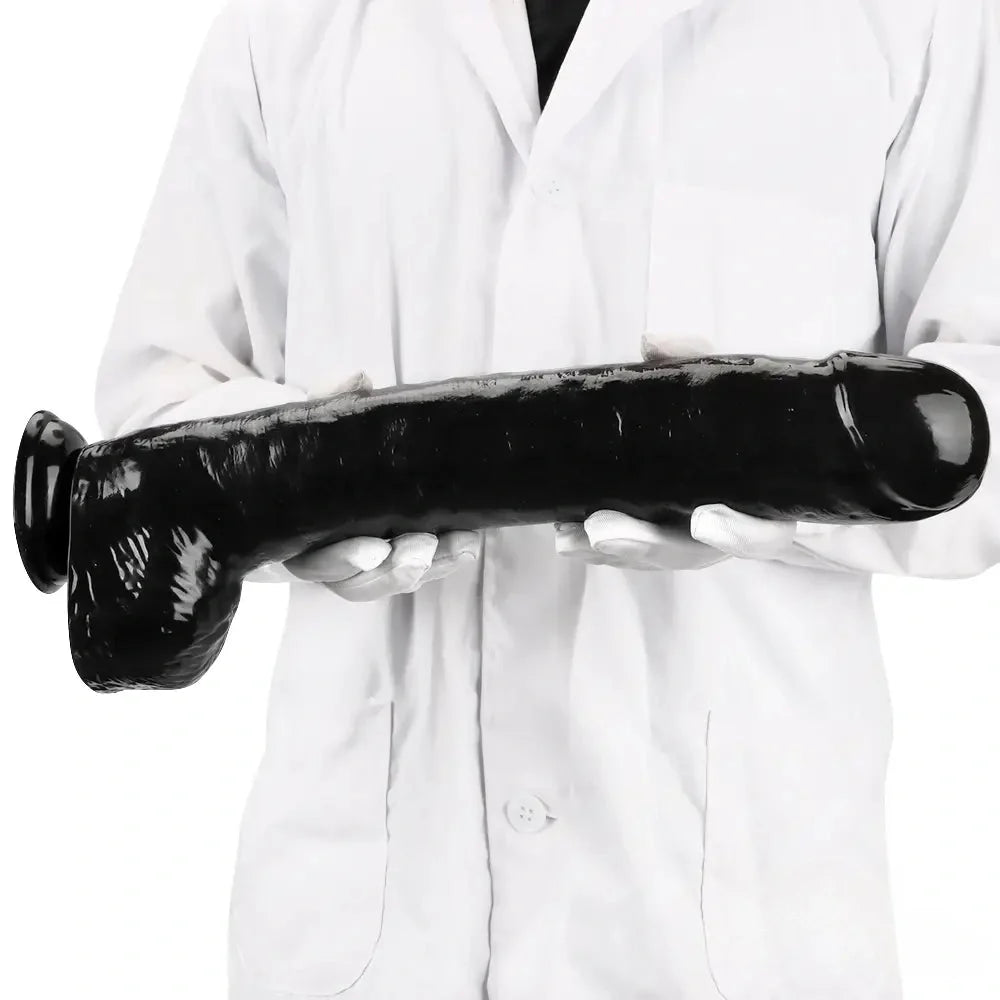 15.74in Extra Big Long Black Dildo Real BDSM Sex Toy For G spot Sex