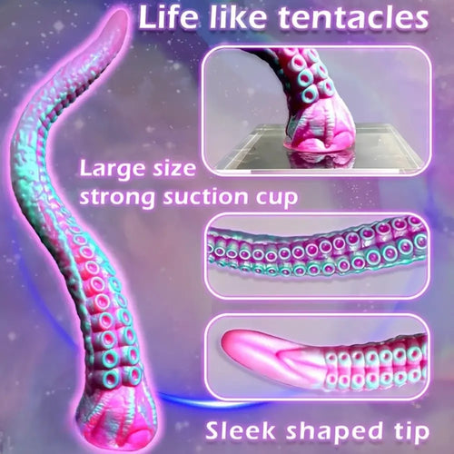 17.32in Starlight Tentacle Monster Shaped Liquid Silicone Huge Long Dildo
