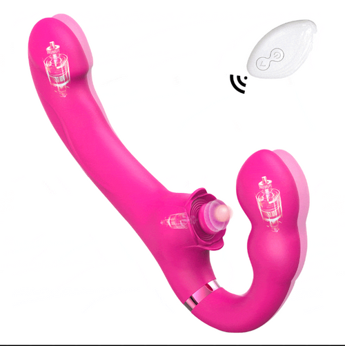 3-in-1 Rose Clit Stimulator Dual Motor Shock Panty Vibrator