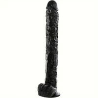 17in Prostate Gland Massage PVC Huge Black Long Dildo For Women