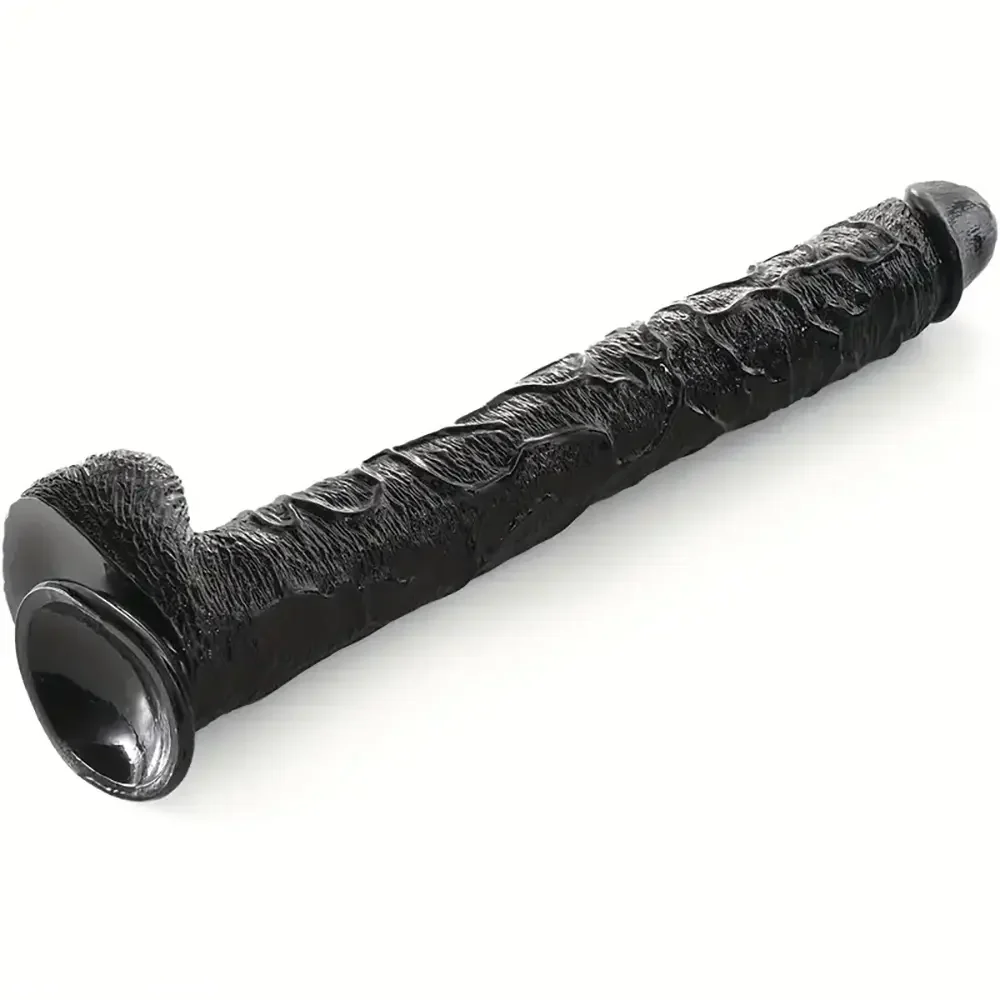17in Prostate Gland Massage PVC Huge Black Long Dildo For Women
