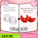 Angel 5 Vacuum Suction 10 Vibration Breast Massagers With Remote (A Pair)