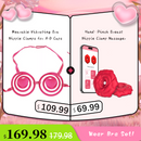 MizzZee Rose 9 Vibrations Nipple Clamps with Chain Necklace
