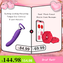 MizzZee Rose 9 Vibrations Nipple Clamps with Chain Necklace
