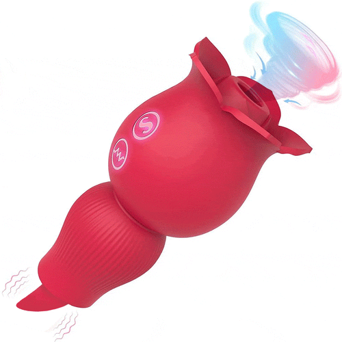 Rose Sucking and Tongue Vibrator 2 in 1 Rose Toy