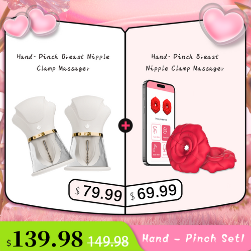 MizzZee Rose 9 Vibrations Nipple Clamps with Chain Necklace