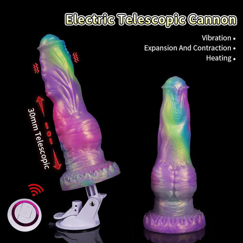 Mixed Color Monster Dildo Auto Thrusting Sex Machine With Suction Cup Base
