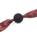 BDSM Silicone Mouth Ball Gag With Soft Jacquard Ribbon For Couple