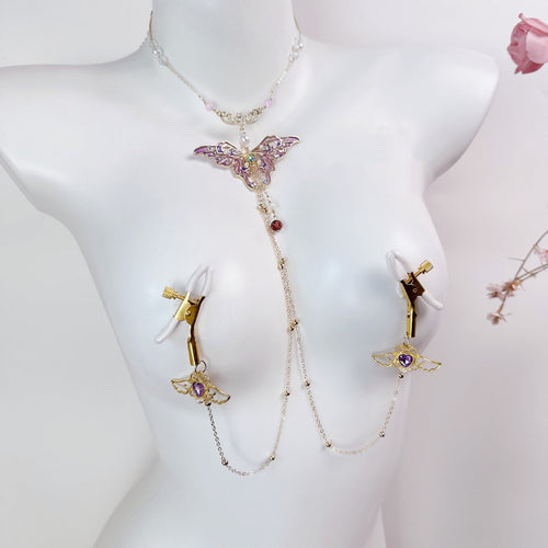 Butterfly Collar & Nipple Clamp Chain Suit