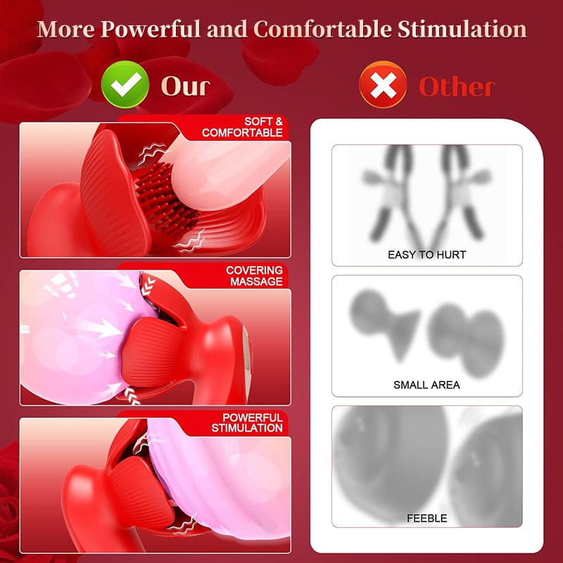 Rose kneader 10 Vibration & Pinching Breast Stimulator with Petal Kneading
