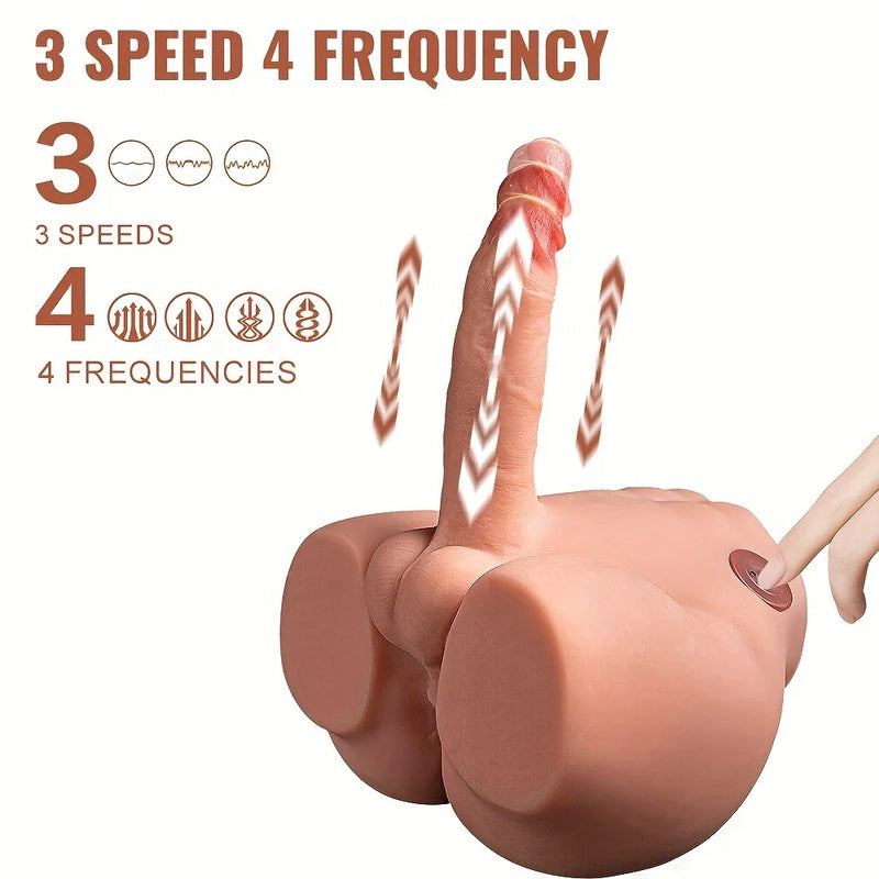 9.57Lb Realistic Male Torso Sex Doll with Thrusting Dildo