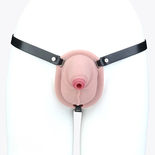 3.38in Real Hollow Chastity Cage Dildo Male And Female Masturbator
