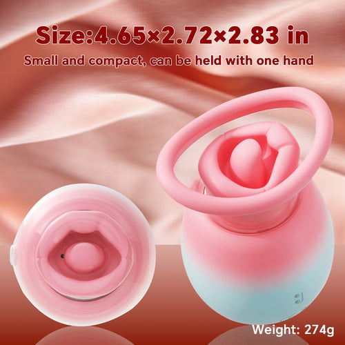 4 IN 1 Rose Sex Toy Adult Toys Licking Vibrater with 10 Mouth Kissing Vibrations