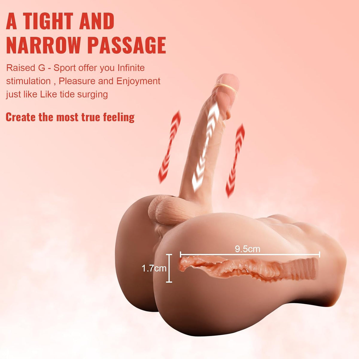 11.46Lb Realistic Male Torso Sex Doll With Thrusting Dildo & Anus