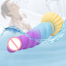 Colorful Braid Dildo Vibrator Liquid Silicone Anal Plug