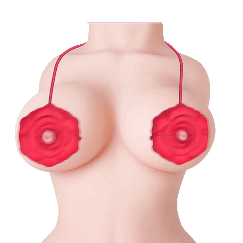 MizzZee Rose 9 Vibrations Nipple Clamps with Chain Necklace