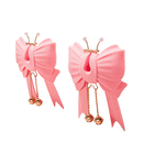 Pink Bowknot Vibrating Nipple Clamps App Control