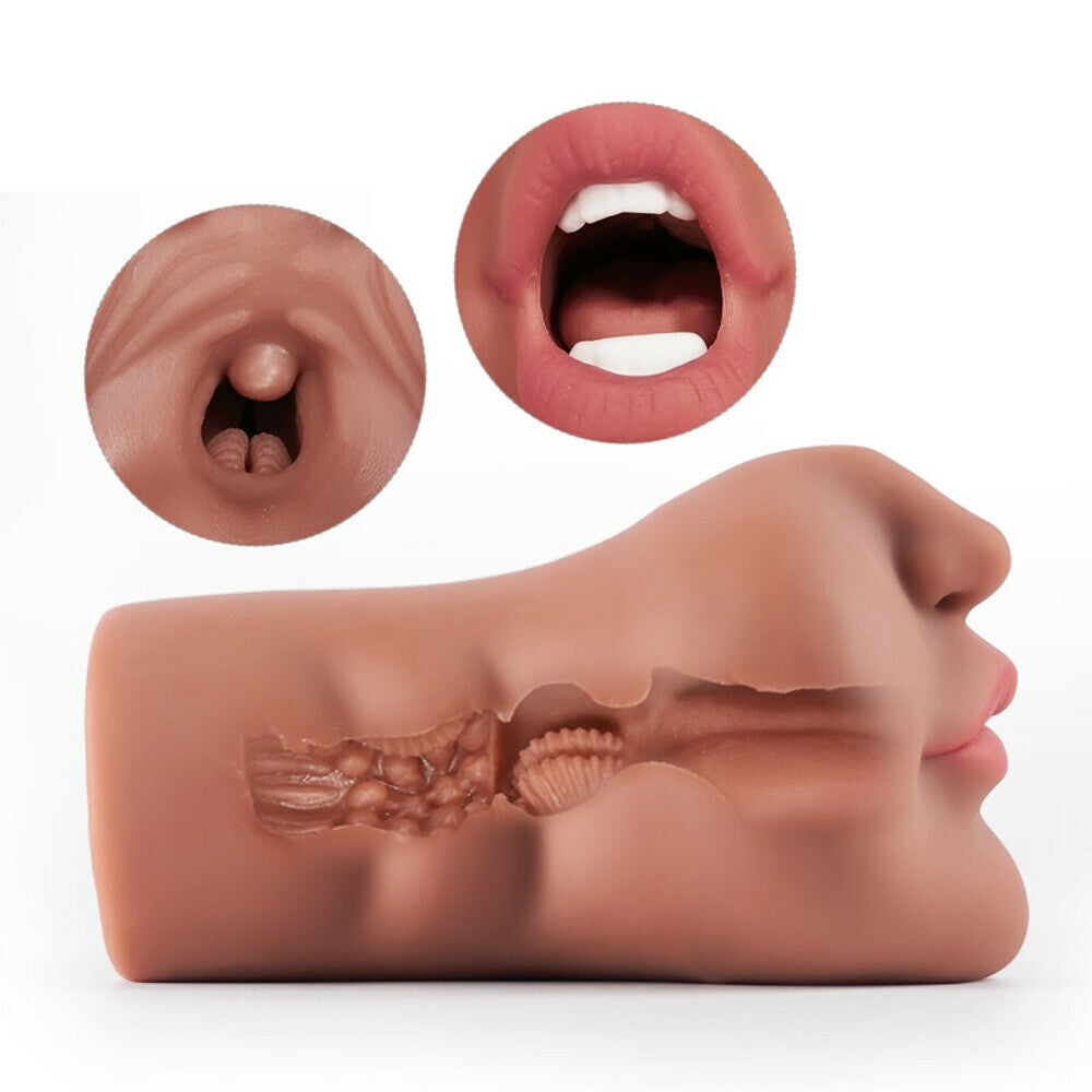 1.49Lb Pocket Pussy Realistic Mouth Blowjob Masturbator Stroker