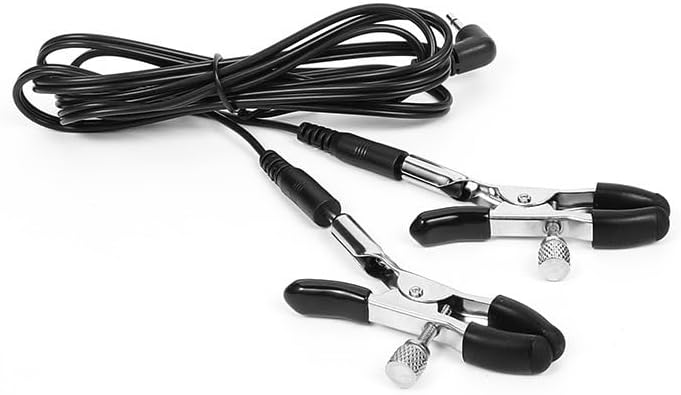 BDSM Electric Shock Nipple Clitoral Clip Chain