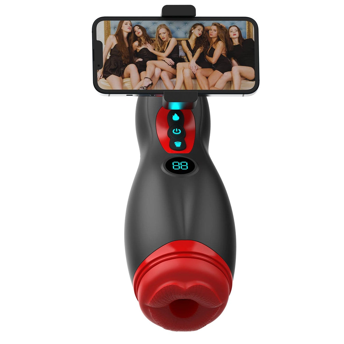 Nebula 9 Sucking Vibration Heating Male Stroker with Phone Holder