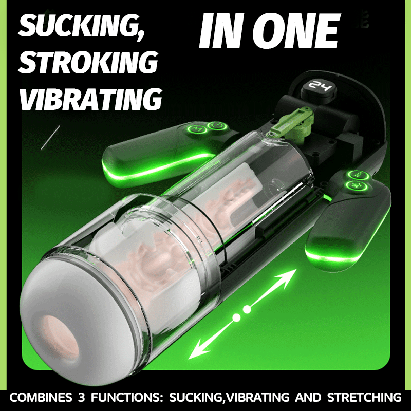 Handle - Controlled Male Masturbator 9 - frequency telescopic movement Sucking Vibration