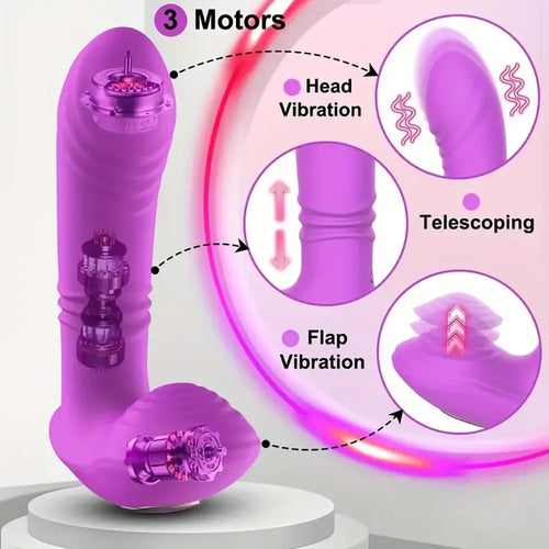 5.7in Vibrating Thrusting Flapping Wearable Dildo G Spot Vibrator