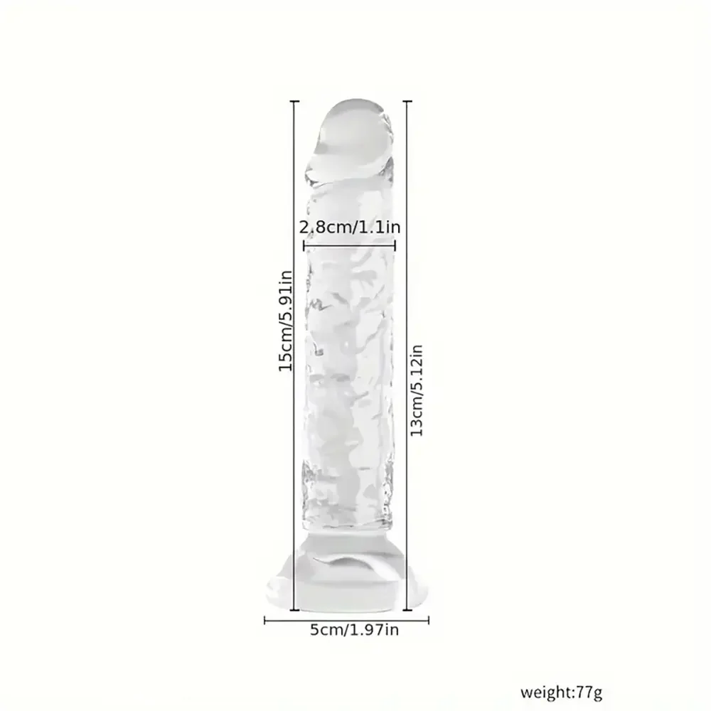5.91in 6.5in 7.09in 7.68in Clear Dildo For Prostate Intimate Pleasure
